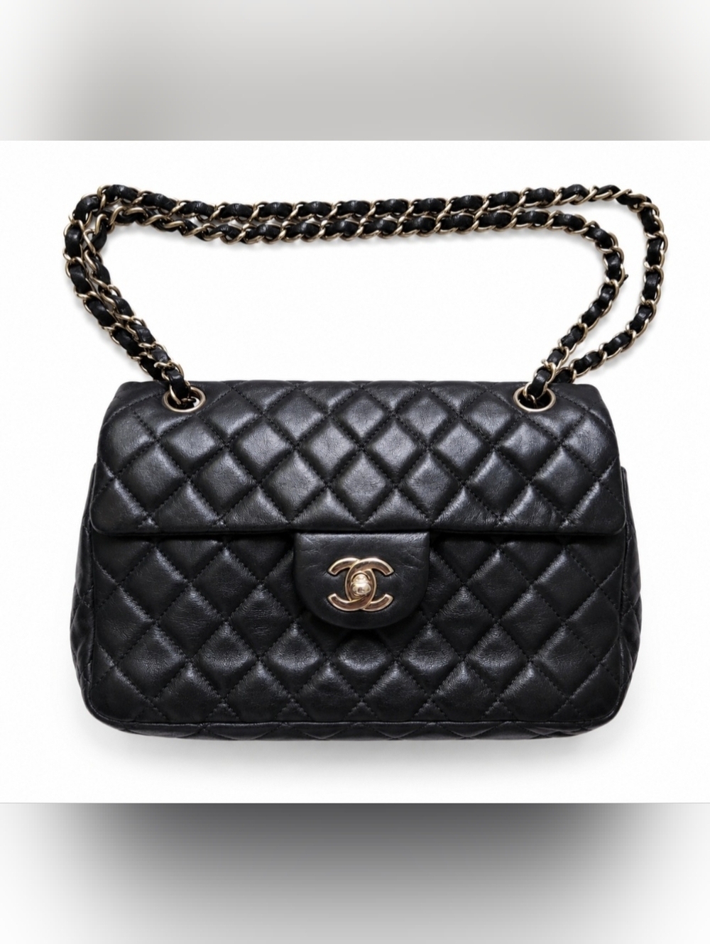 CHANEL Classic Double Flap in Black with Certificate of Authenticity & DUST BAG